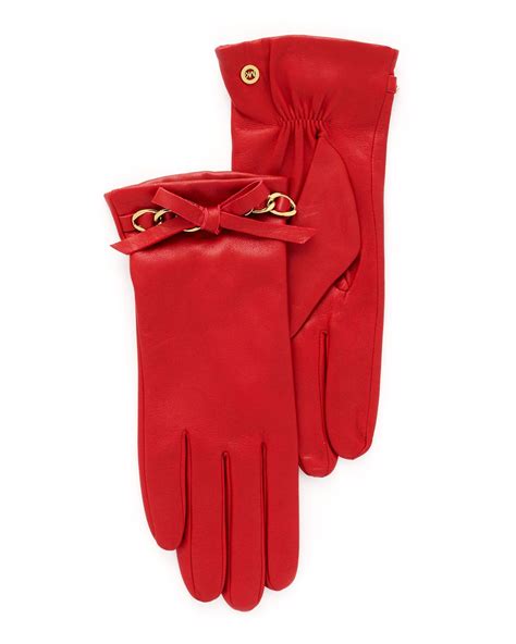 michael kors red leather gloves|mk gloves.